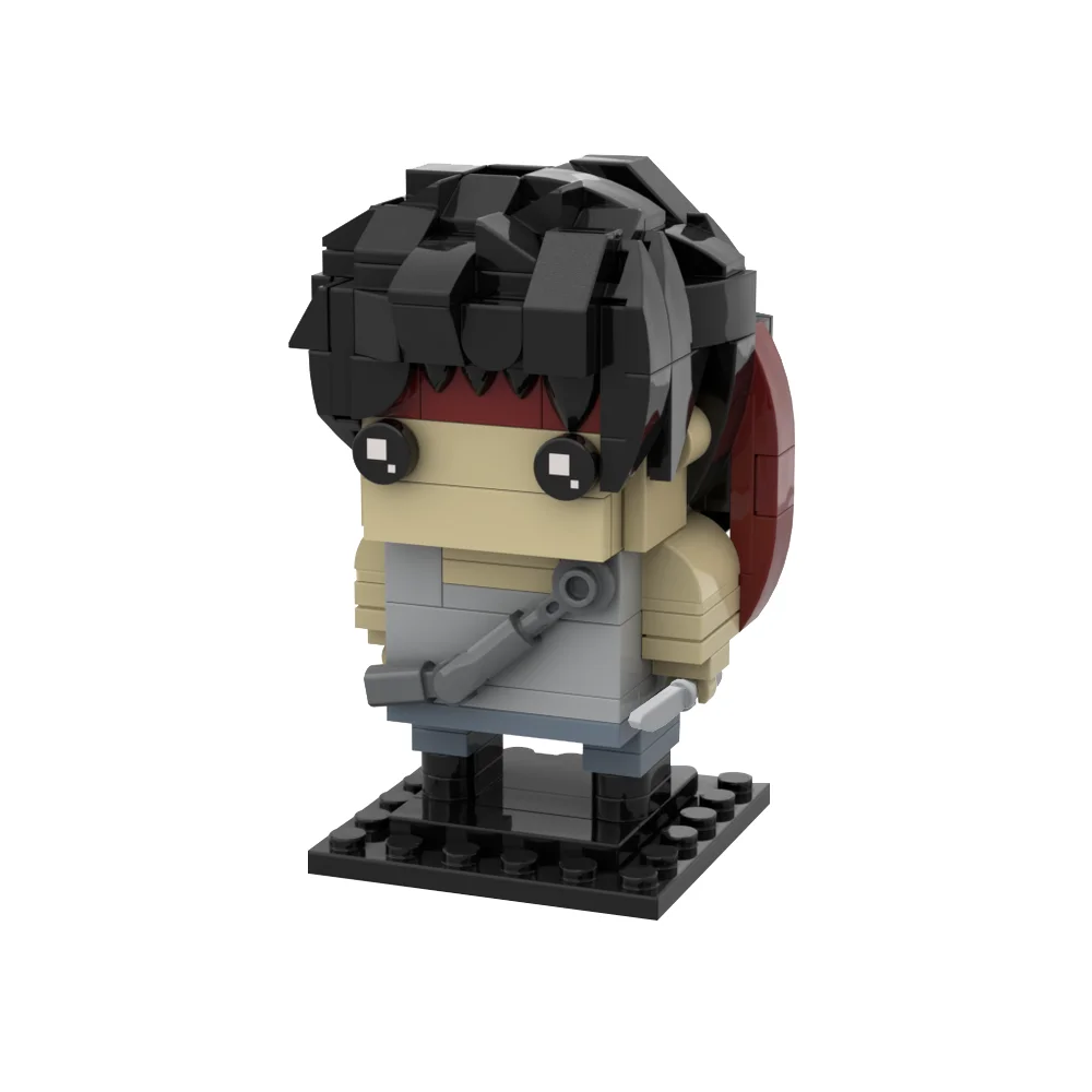 Moc primeiro sangue rambo brickheadz modelo blocos de construção polícia e voladores pegar escape filme figura ação tijolo brinquedo presente