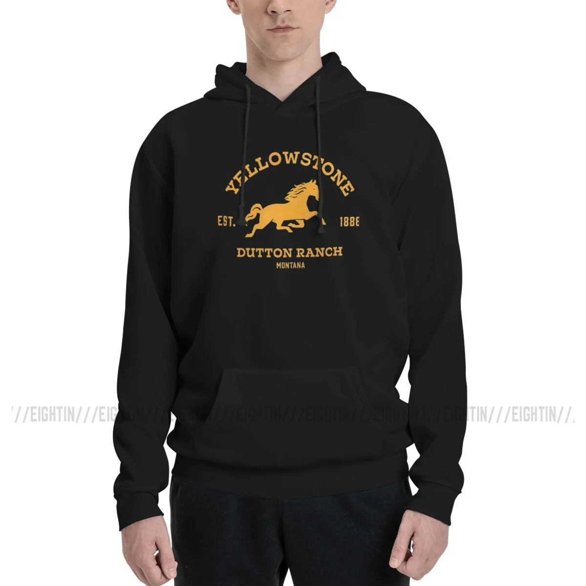 Yellow-Stoned Dutton Ranch Gold Montana Vintage Casual Sweatshirt Men Women Long Sleeve Hoodies Winter Pullovers