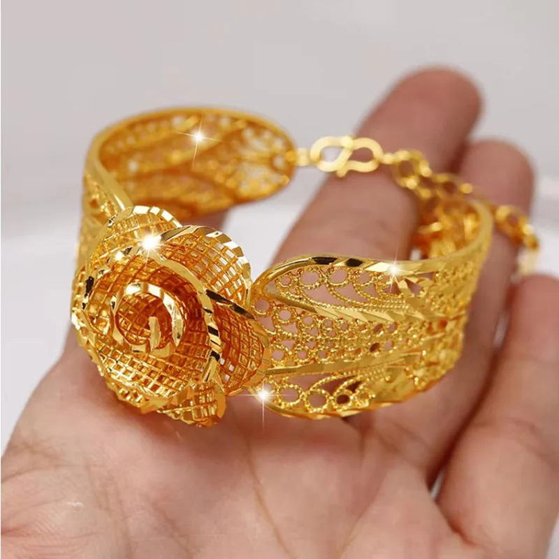 

Модный европейский Дубай 24-каратный позолоченный индивидуальный браслет для пар, подарки на свадьбу, ювелирные изделия DD10987