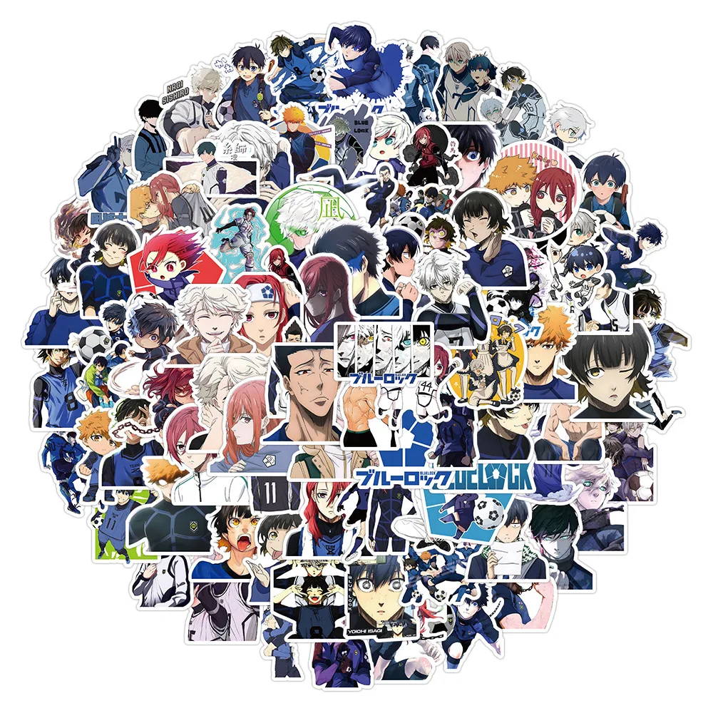 100pcs Blue Lock Stickers Isagi Yoichi Cartoon Stickers Decals DIY Phone Case Laptop Skateboard Cool Anime Kids Sticker Toy