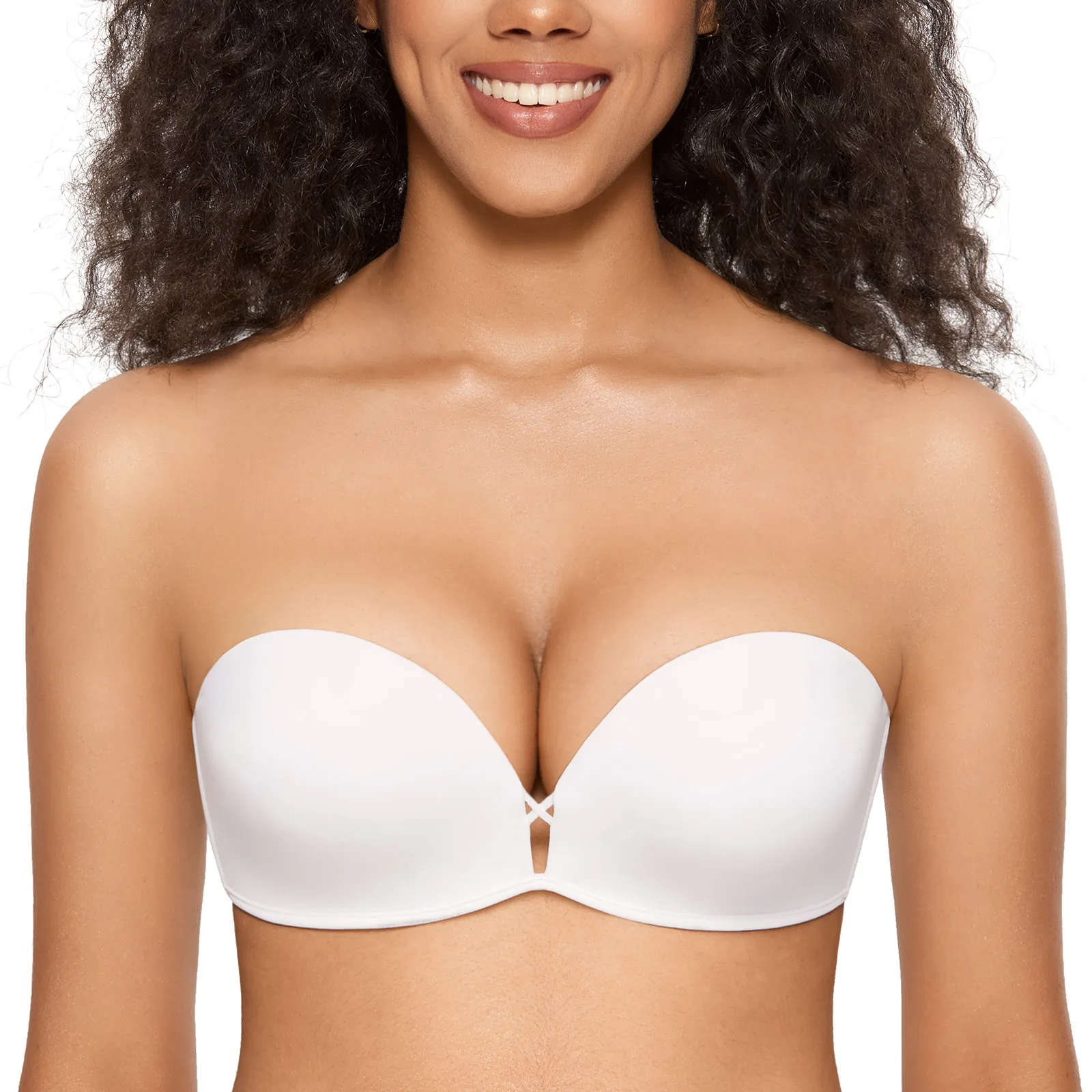 Women's Push Up Strapless Bra Convertible T-shirt Underwire Add-2-Cup Bandeau Invisible Bras Half Cup