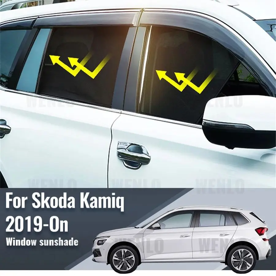 

For Skoda Kamiq NW4 2019-2024 Magnetic Car Sunshade Shield Front Windshield Frame Curtain Rear Baby Side Window Sun Shade Visor