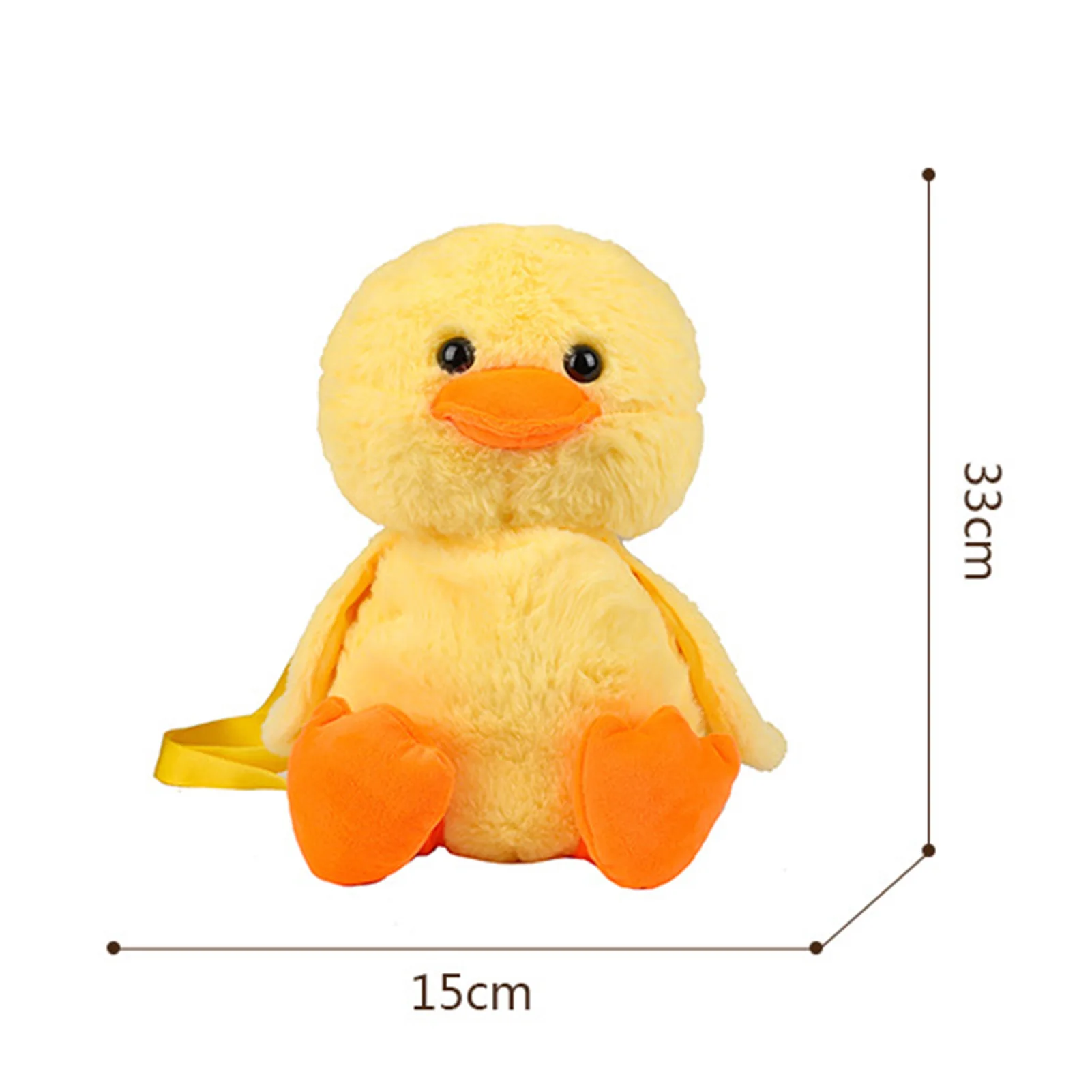 Sac à dos en peluche de canard jaune, sac à main doux Kawaii, sac à main flou, cadeau de Noël pour la journée des enfants