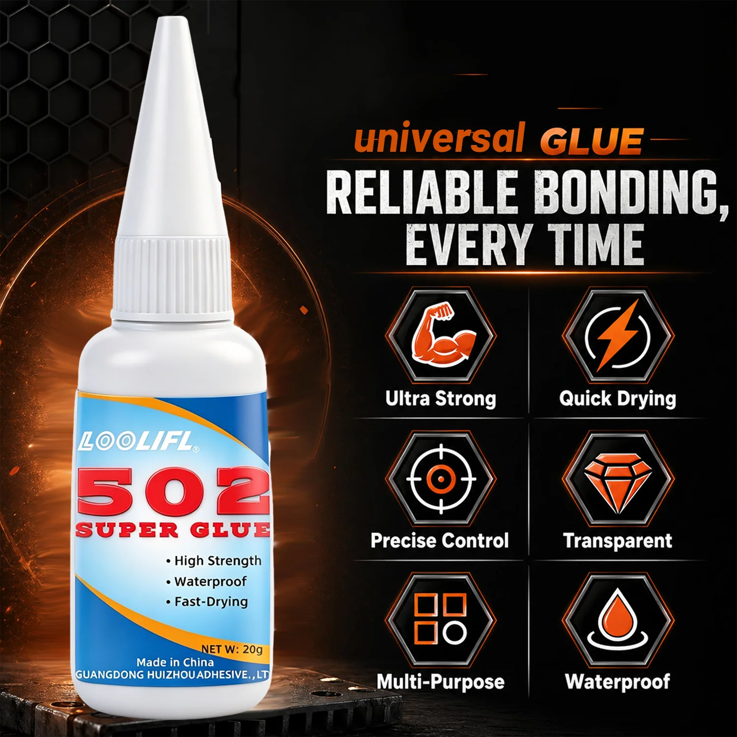 Liquid Super Glue 502 Fast Curing Adhesive Instant Strong For Shoe Metal Plastic Wood Glass Ceramic Rubber Leather Home Repair view 2