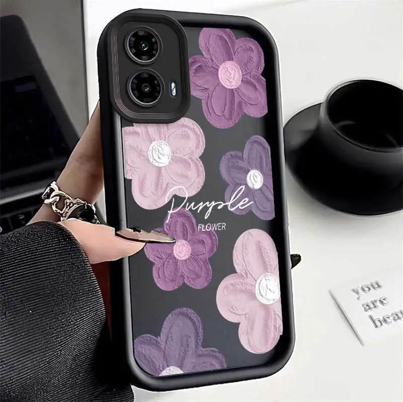 G34 Oil Painting Flowers Sky Eye Ladder Phone Case For Motorola Moto G34 Cover