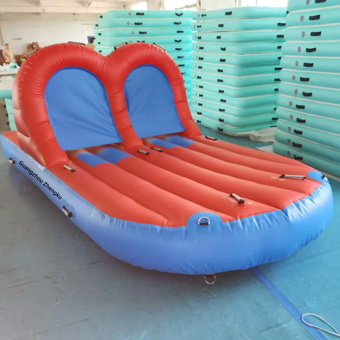 

ZHENGKU Inflatable Towable Bandwagon Boat Water Sport Toy for 4-6 Persons