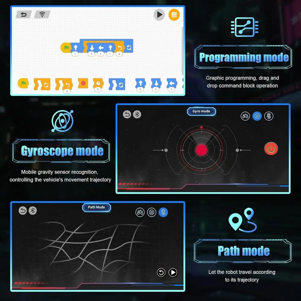 Kit de robot STEM 5 en 1: bloques de construcción DIY con control remoto y por aplicación para mayores de 6 a 14 años
