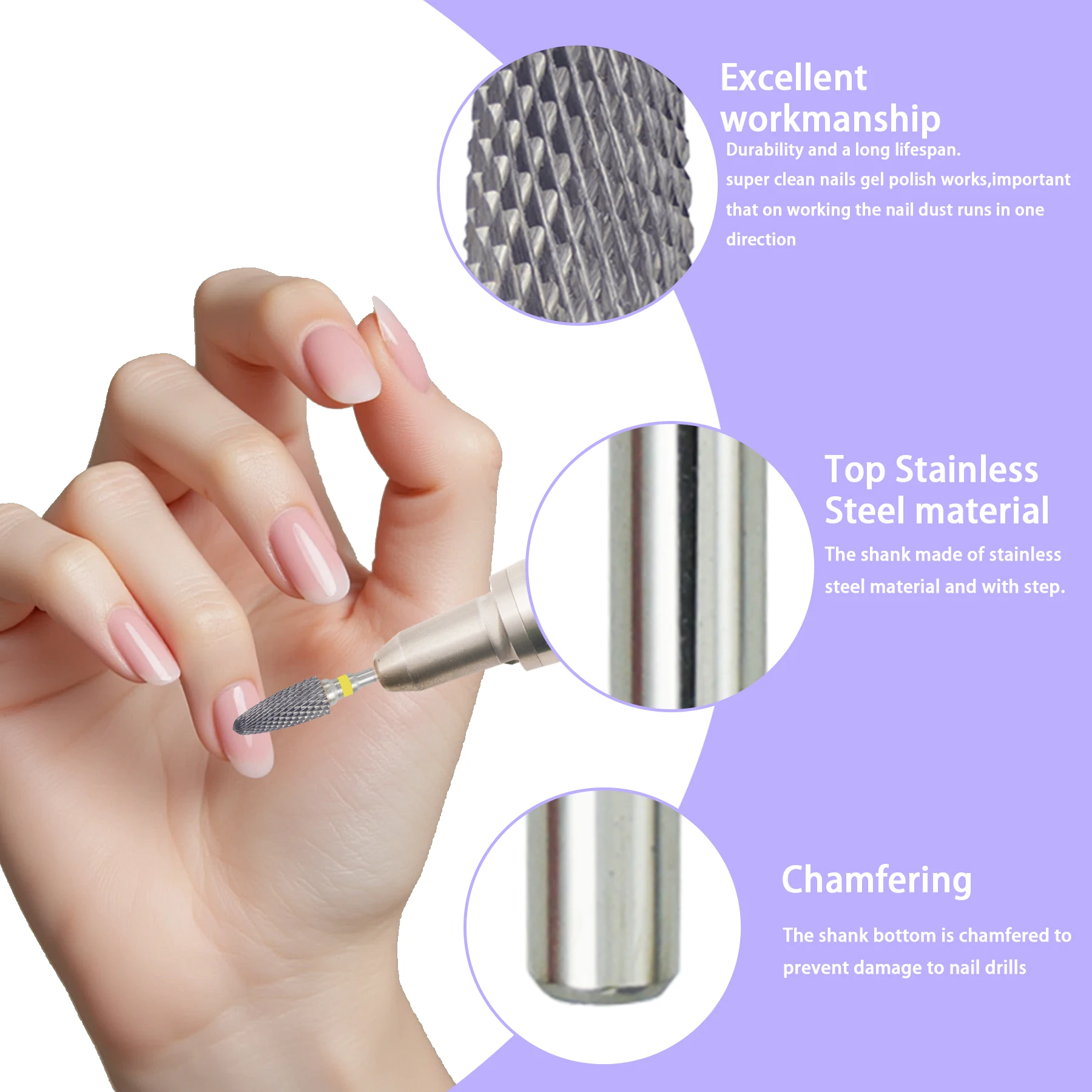 1 stuks hardmetalen nagelboren nagelriem schoon roterende bramen elektrische nagelvijl voor manicure pedicure gereedschap