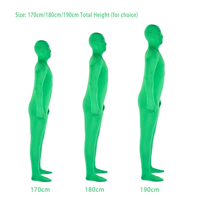 Stretchy Body Green Screen Suit Video Chroma Key Comfortable Background Invisible Effect Tight Suit Bodysuit Cosplay Costumes