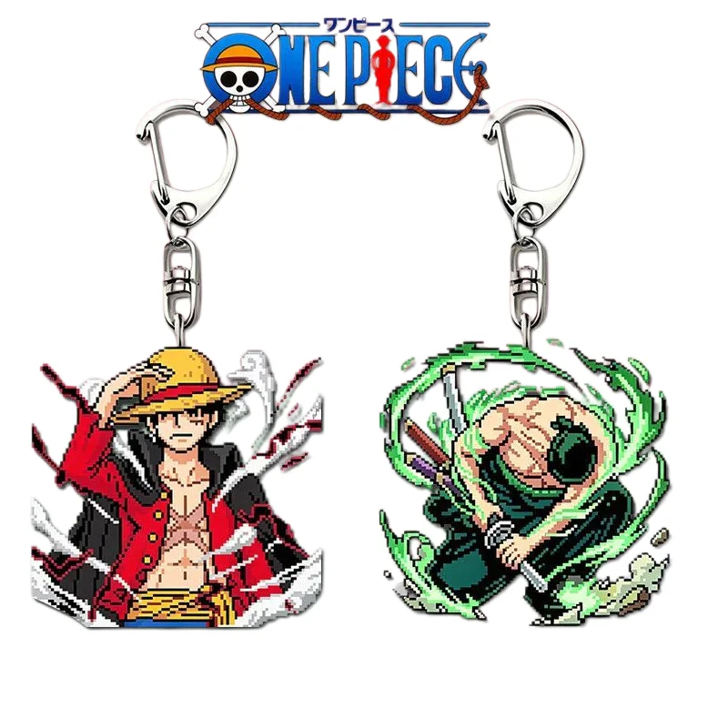 Car Accessories Parts - Cartoon One Piece Luffy Zoro Acryl-Schlüsselanhänger