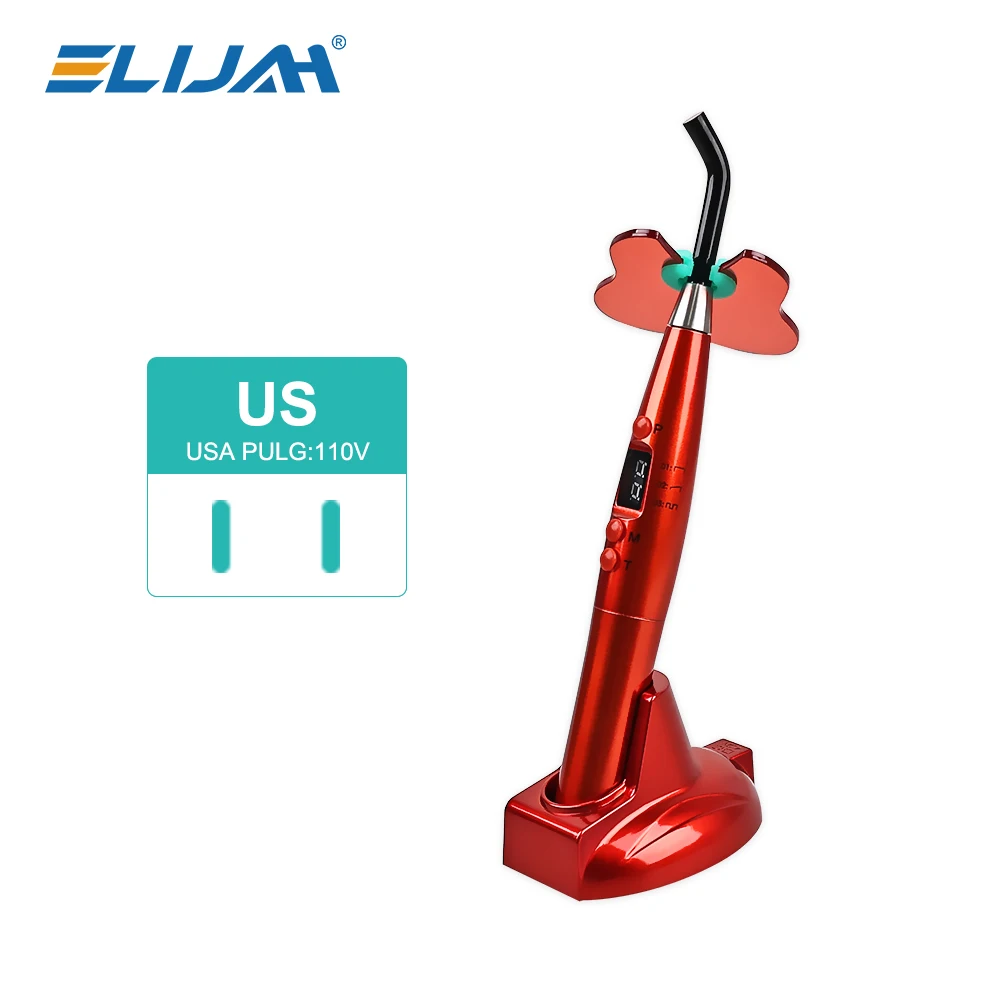 ELIJAH Dental Draadloos uithardingslicht Hars Stolling 5W≥1200mw/c ㎡   440-480 nm golflength-uithardingsmachine met LED-scherm