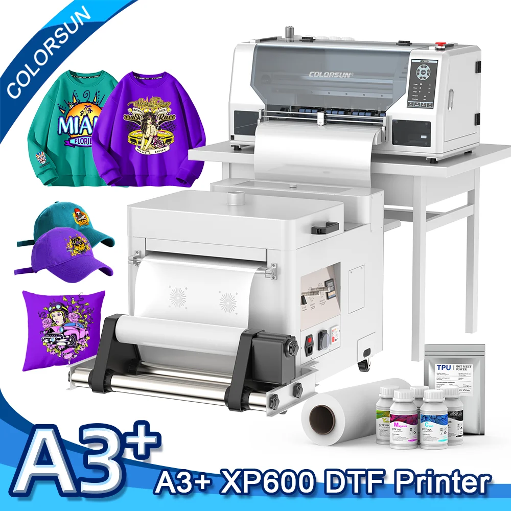 

Colorsun A3 DTF Printers For XP600 Impresora A3 DTF Printer Machine Digital Inkjet A3 DTF Printers forT-Shirt Hoodies Cloth