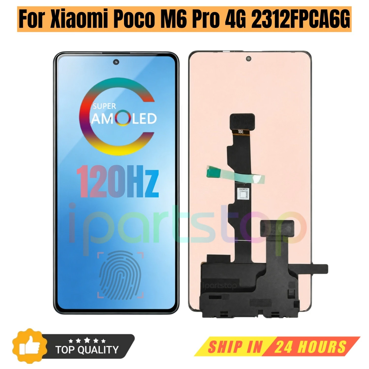 iParts Replacement New Display for Xiaomi Poco M6 Pro 4G 2312FPCA6G AMOLED Touch Screen Digitizer with Frame Assembly OEM Tested