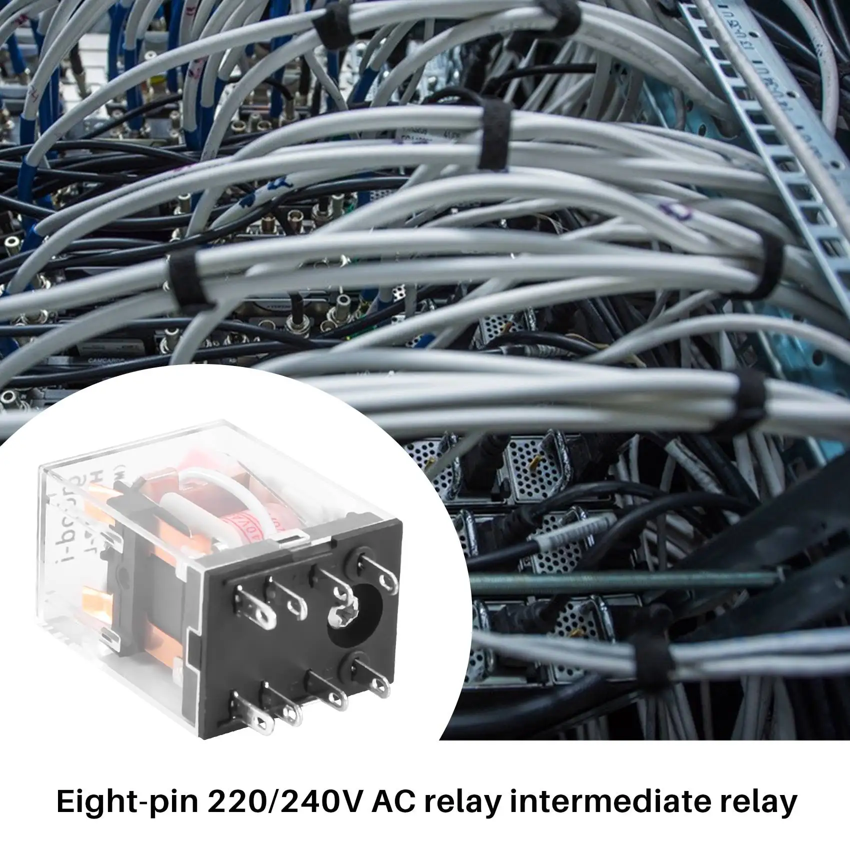 220/240V AC Coil DPDT Power Relay MY2NJ 8 Pin w Socket Base