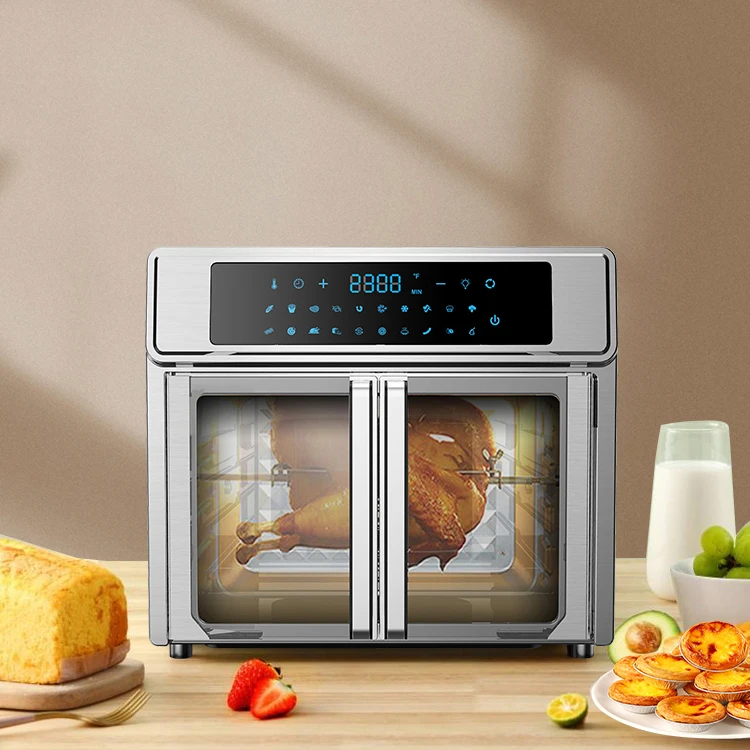 New Style Touch Screen Air Fryer With Oven French Door  Deep   Stainless Steel 25L   Toaster  At Home