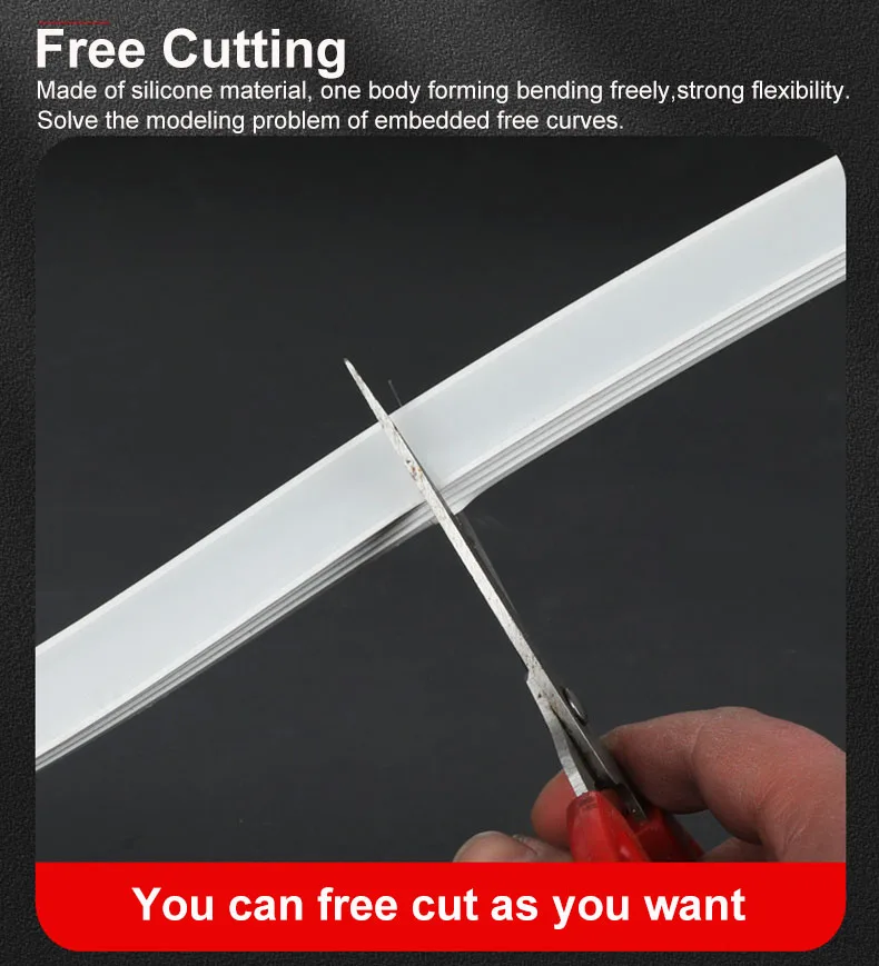 5m 10m Flexible Recessed LED Silicone Tube Light Channel Holder Waterproof Cuttable Easy Install Indoor Decor DIY Special-shaped