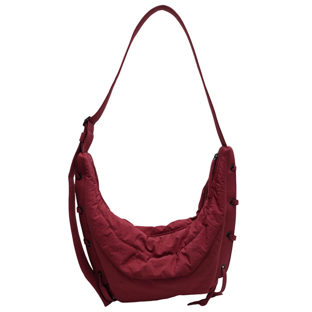 Sac à bandoulière pour femmes et hommes, sacoche à sangle réglable, sac en Nylon solide en forme de croissant, sac pour voyage et Shopping