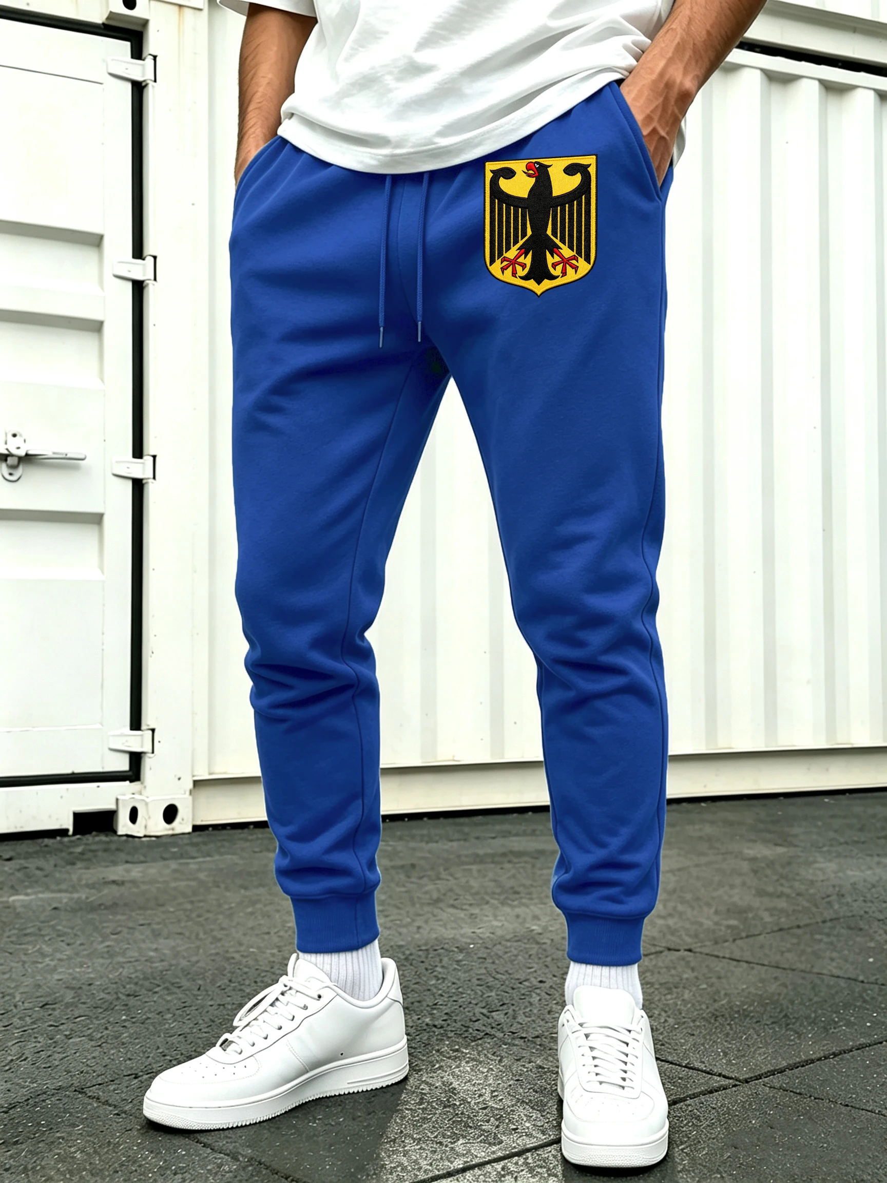 Germany Print Men'S All-Match Casual Sweatpants Basic Elastic Waist Trousers Autumn Street Long Pants Jogging Pocket Britches