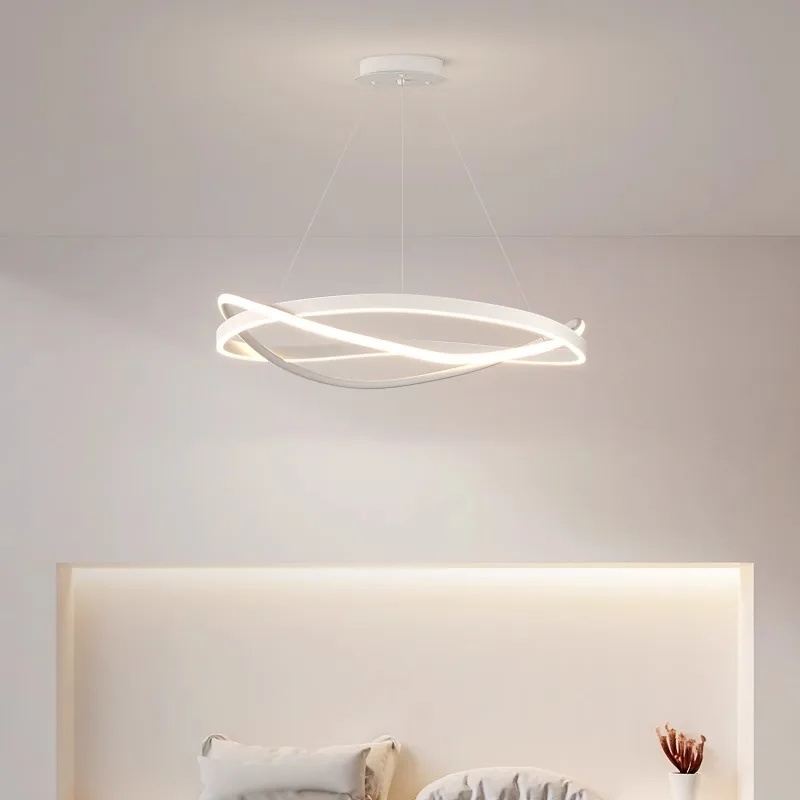 Contemporary Nordic Pendant Lamp for Kitchen Island Dimmable LED Hanging Light with Crystal Ceiling Chandelier