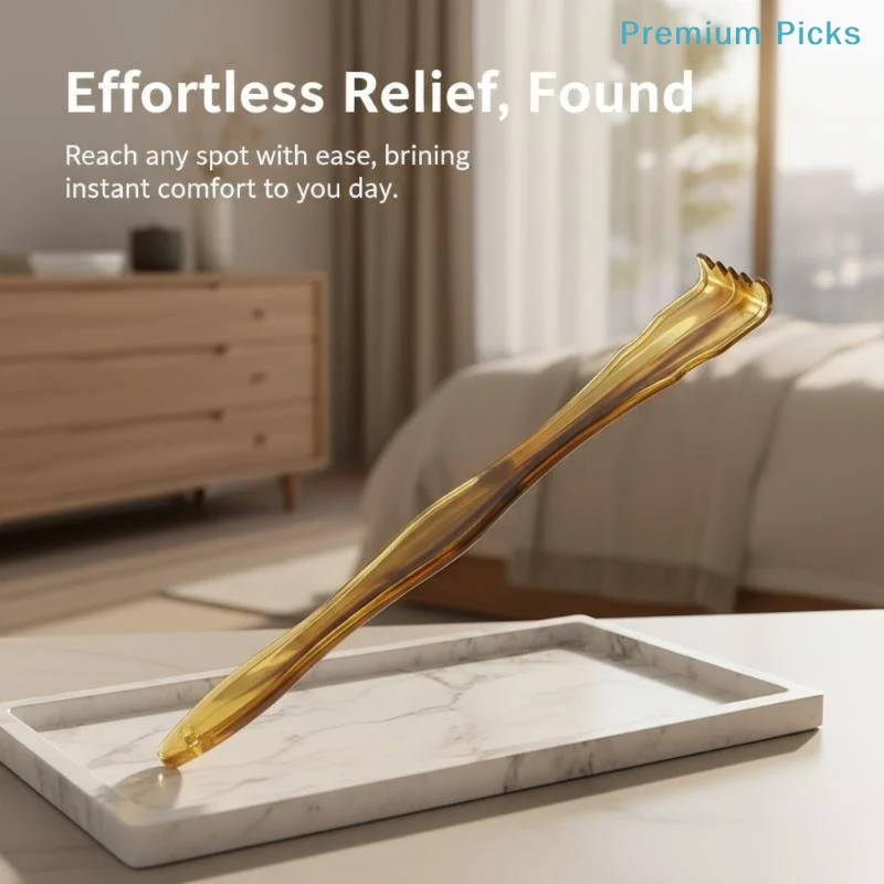 portablePremium Extra Long Back Scratcher with Ergonomic Horn Design for Quick Itch Relief