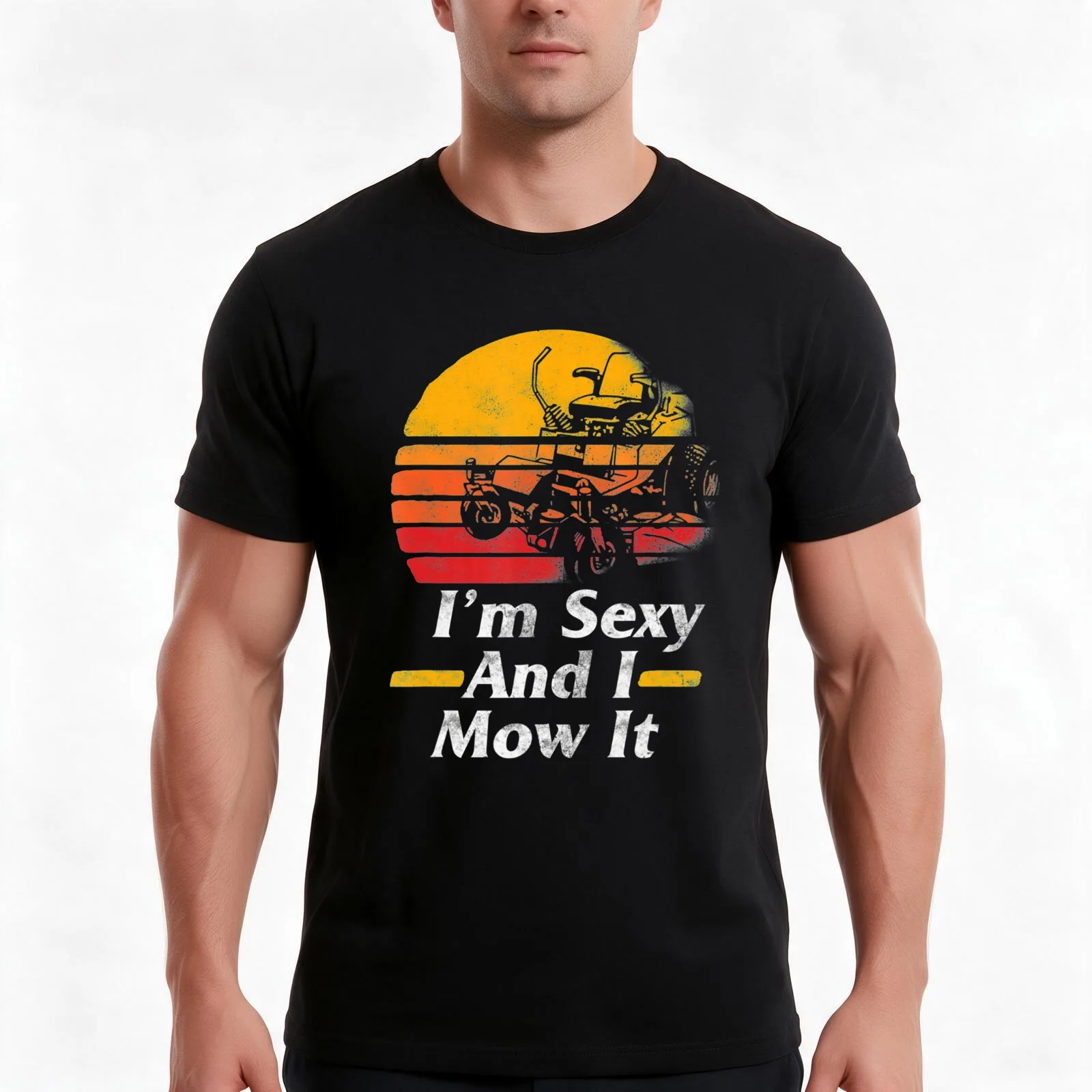 Im Sexy I Mow It Lawn Mower Gardening T-Shirt Summer Casual Cotton Tee Oversized Streetwear Tops Vintage Graphic Print