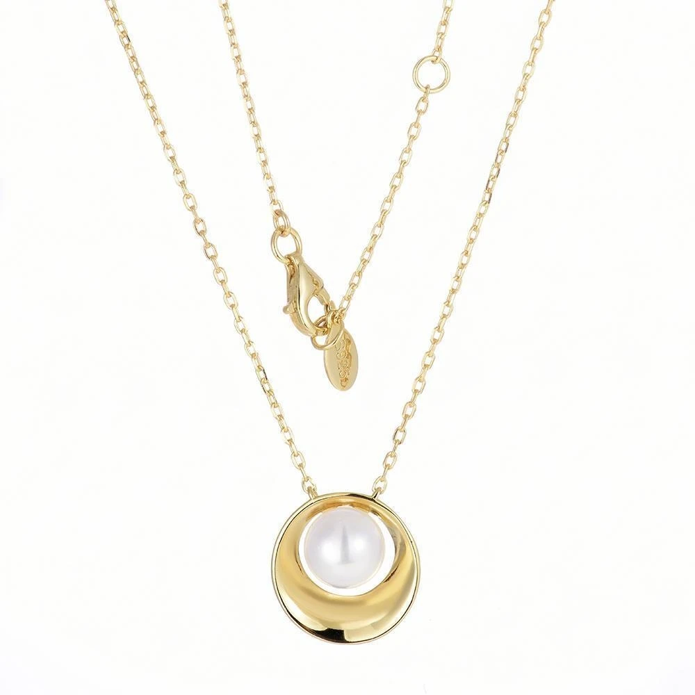 Carline Hot sale Luxury Dainty 18K Gold Plated Hypoallergenic Freshwater and Shell Pearl Pendant Charms Necklace Wholesale Bulk