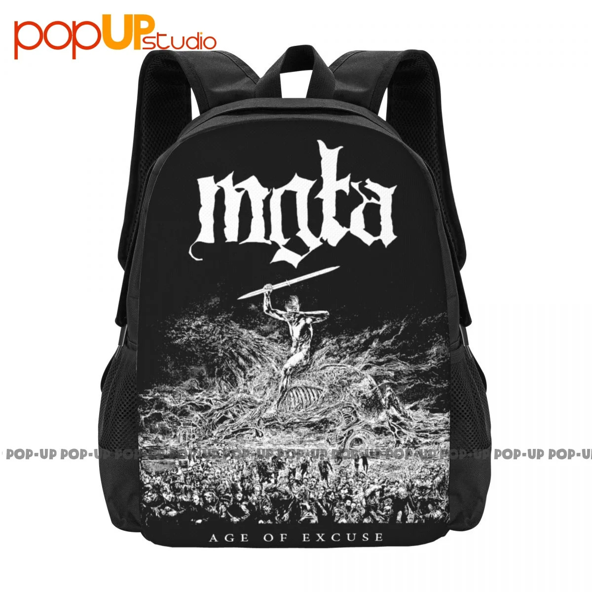 Mgla Age Of Excuse Black Metal Backpack Large Capacity School Creative 3d Printing Riding Backpack