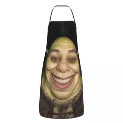 Custom Unisex Cursed Photorealistic Shrek Kitchen Chef Cooking Baking Apron Men Women Funny Monster Tablier Cuisine for Painting