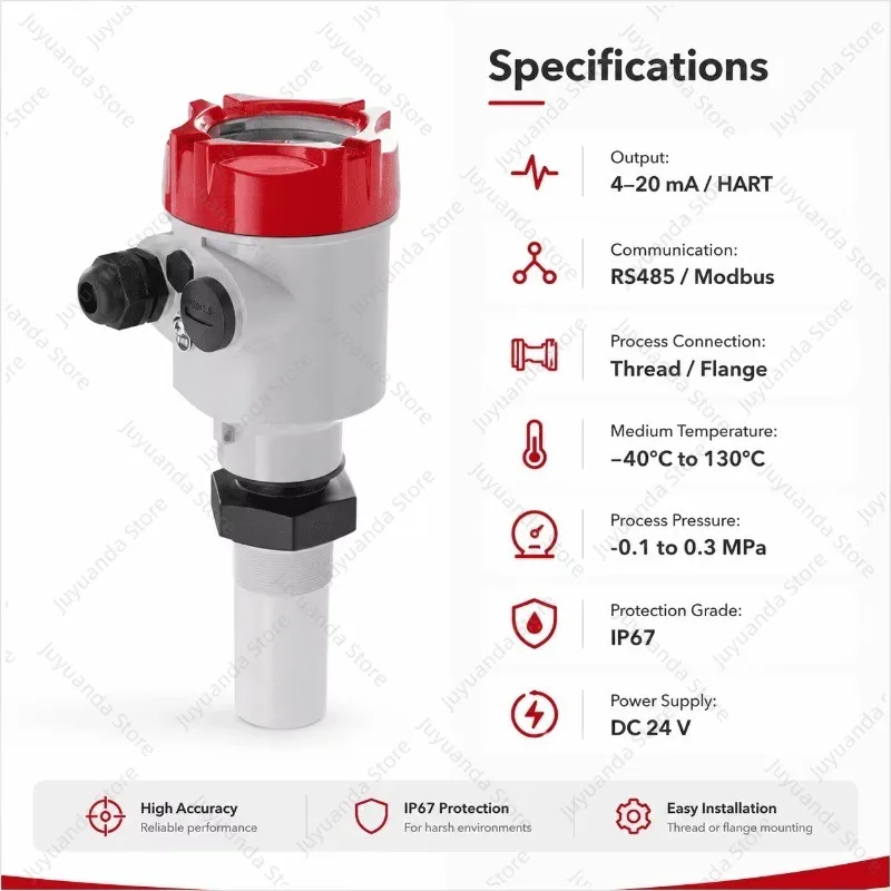 China Factory OEM ODM G1-1/2 Thread Custom Featuring 26GHz Radar Level Transmitter for Overseas Chemical Importers