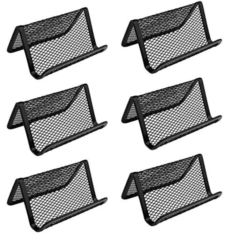 

Black Metal Mesh Business Card Holder Desk Business Card Organizer for Desk Office me Card Black 6 Pack