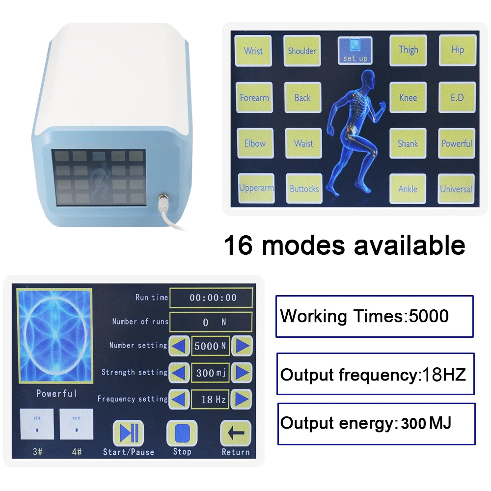 Portable Shockwave Therapy Machine 300MJ Easy Operation Relieve Muscle Pain Body Massage Pain Relief ﻿Fatigue Relax Massage