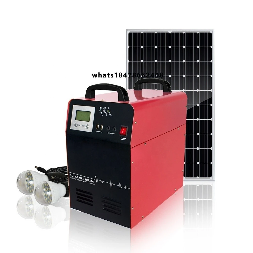 

Easy-to-carry 1KW portable solar generator with 4-wheel 72-battery 400-watt solar panel system with built-in LiFePO4 batteries