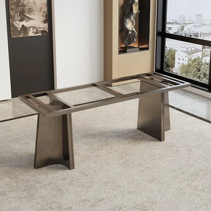 أرجل طاولة إيطالية فاخرة خفيفة، أرجل طاولة من الفولاذ المقاوم للصدأ، رخام أردواز #2