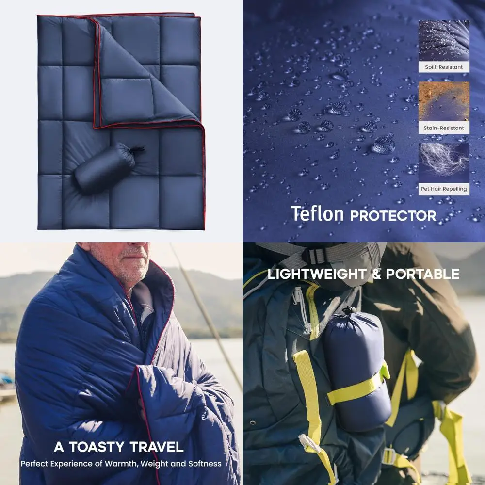 

Ultralight Portable Blanket, 56x80 Inches, Puffy Warmth, Polyester Fill, Weather-Resistant Outdoor Quilt
