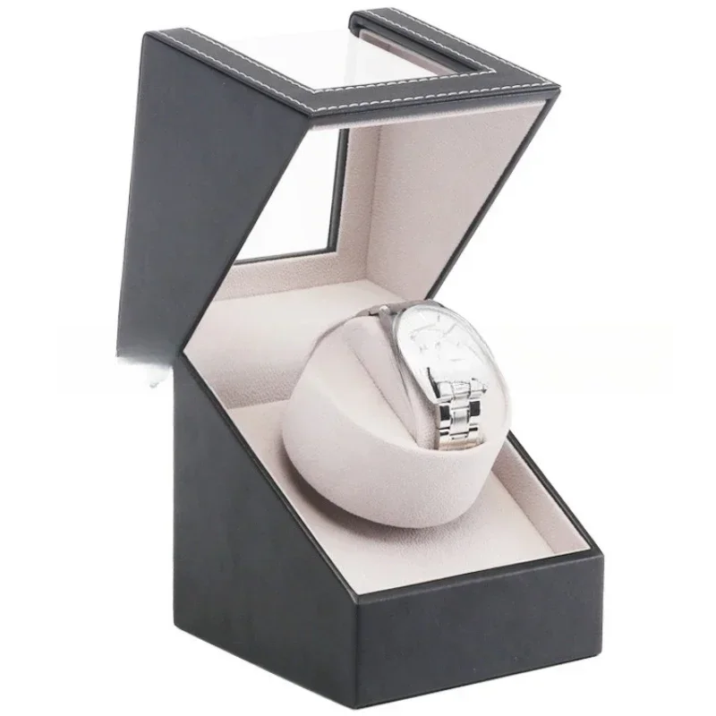 

PU leather mini version single head single pack electric watch box, rotating electric watch