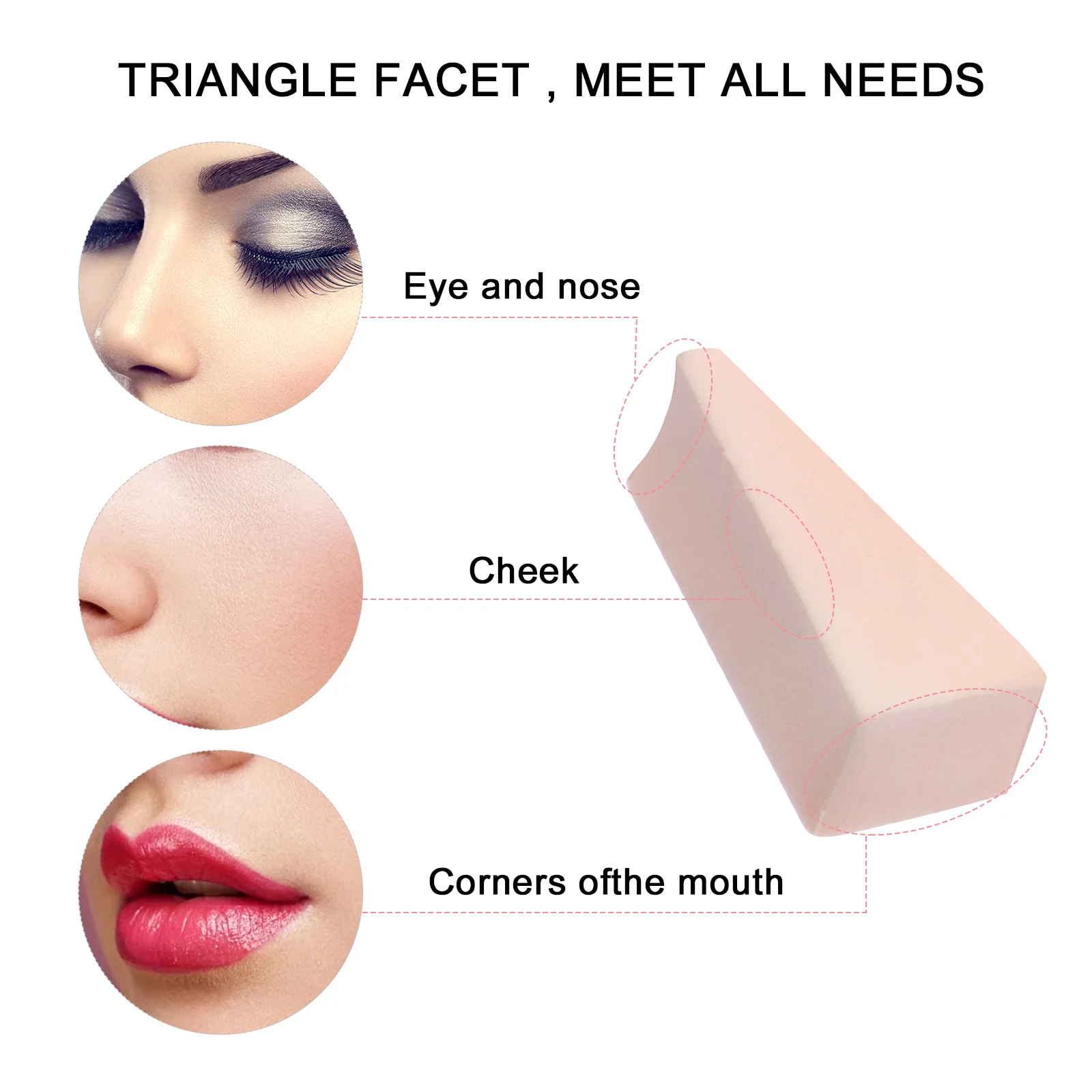 72 Pcs/3 Triangle Puff Sponge for Makeup Mini Applicator Wedges Sponges Wet and Dry