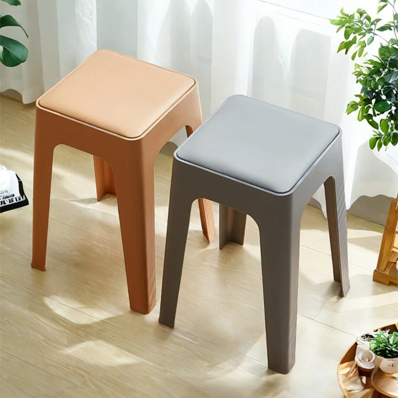 

Simple and Modern Thick Soft Plastic Stool Waterproof and Stain Resistant Stackable Dining Stool Sturdy and Durable High Stool