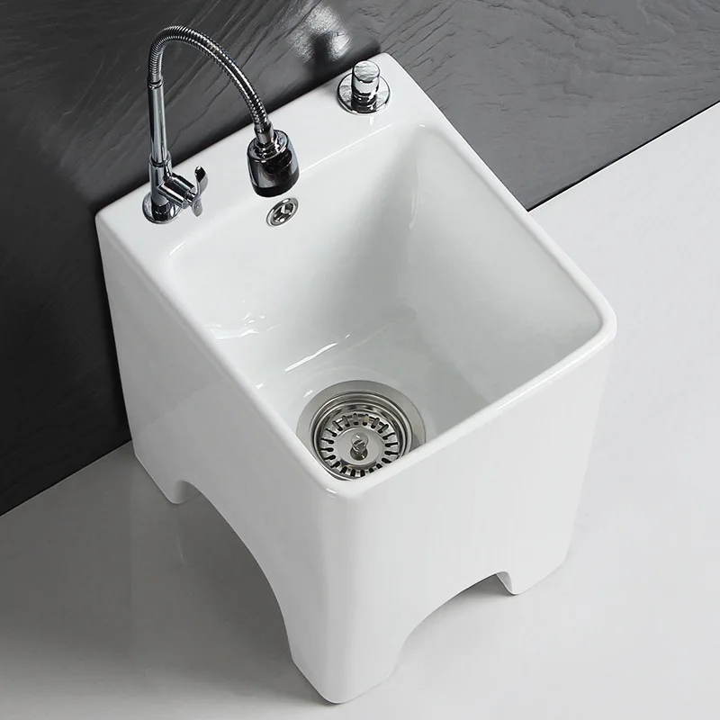 

Mini small 30cm ceramic wash mop pool household bathroom pool floor basin balcony square mop pool