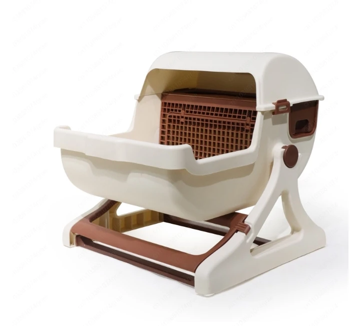 

Semi-automatic Litter Box Anti-splash Oversize Semi-enclosed Cat Toilet Supplies Accessories Sandbox for Cat Hygienic Convenient