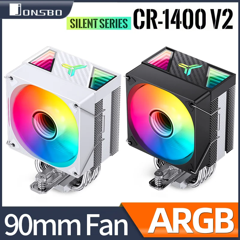 jonsbo cr 1400 v2 cpu cooler argb ventilador silencioso heat pipes radiador de ar para lga1700 1200 115x am4 am5 dissipador do processador do pc 01