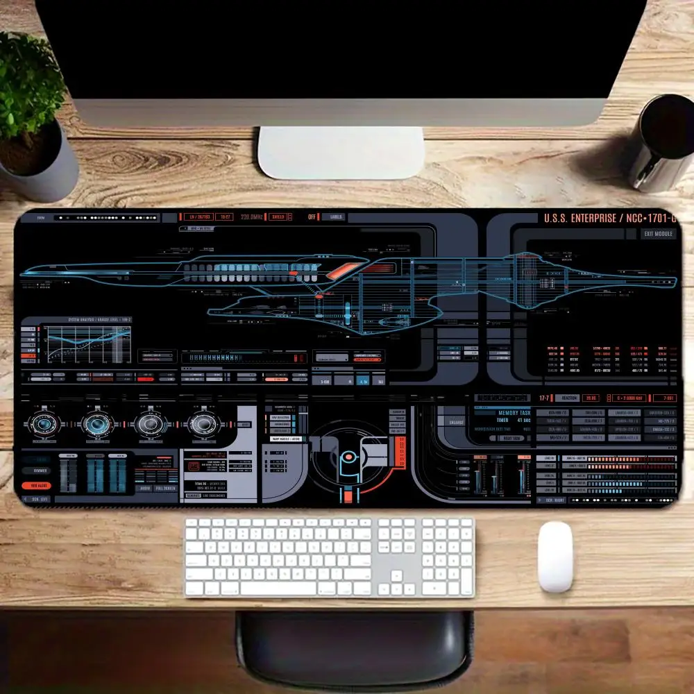 المركبة الفضائية مخطط الوسادة وسادة مكتب كبيرة ماوس الوسادة ألعاب الكمبيوتر خزانة ستار تريك لعبة مكتب الملحقات لوحة المفاتيح أنيمي الموسعة