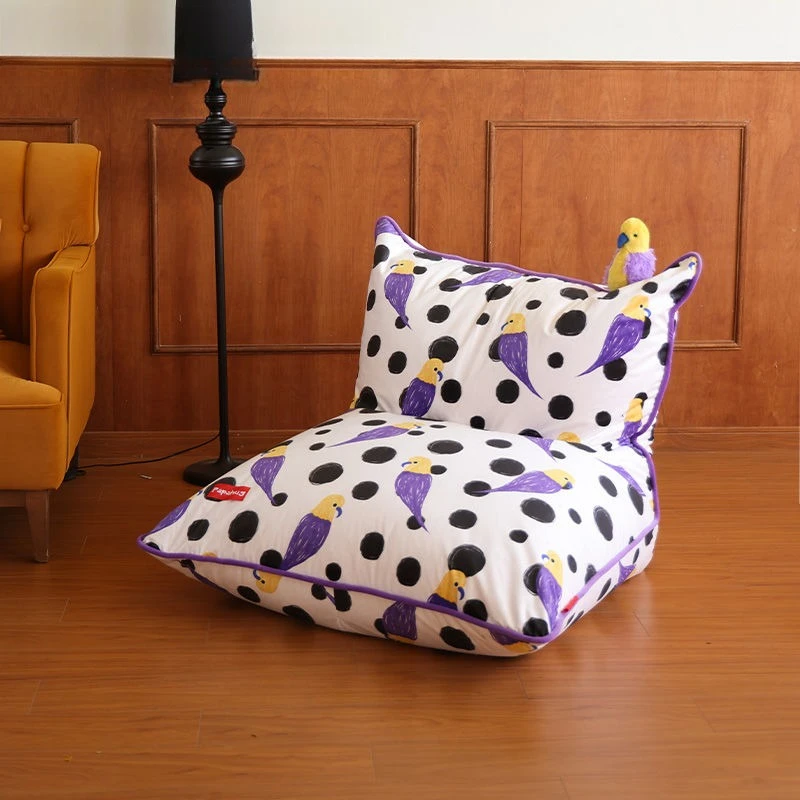 Polka dot purple parrot sofa bay window bedroom human kennel single tatami bean bag lazy sofa