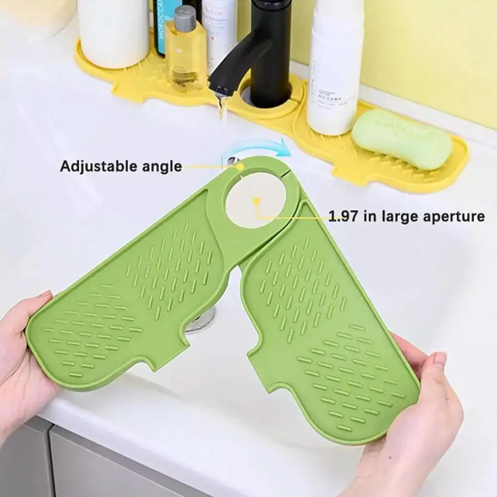 Faucet Absorbent Mat Silicon Kitchen Sink Splash Guard Drain Pad Water Splash Catcher Mats Countertop Protector Kitchen Gadgets