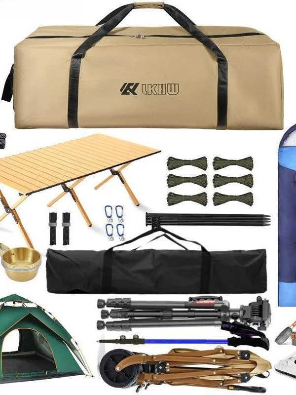 Outdoor Waterproof Oxford Cloth Camping Cooking Equipment Set Portable Tool Bag Table Chair Storage Bag Picnic BBQ Accessories
