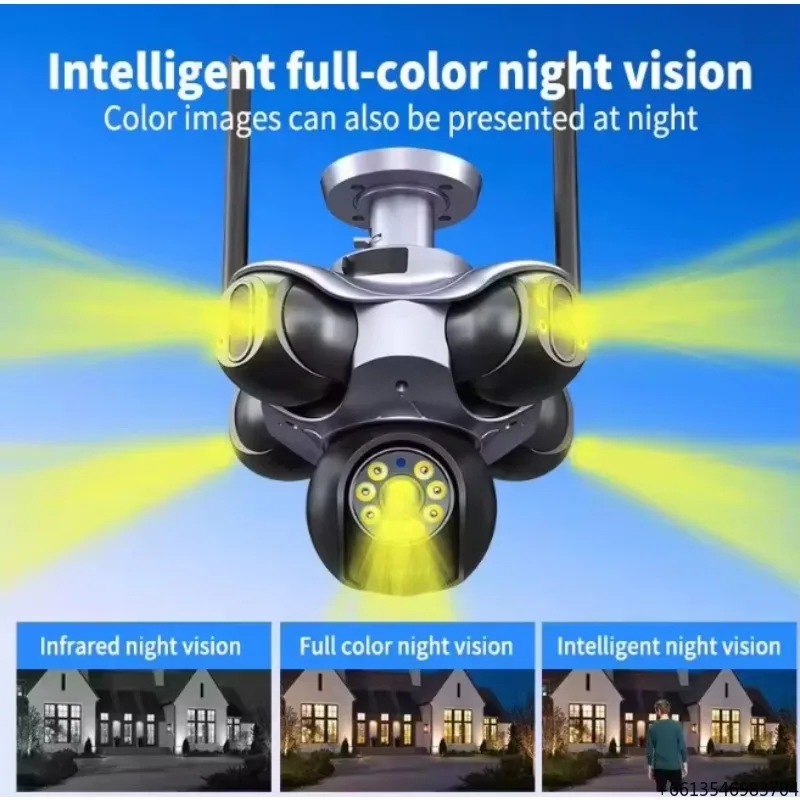 25MP 4K Wifi Panoramic Security Camera Outdoor 5 Lens 5 Screens Auto Tracking Wireless PTZ CCTV Video Surveillance Camera