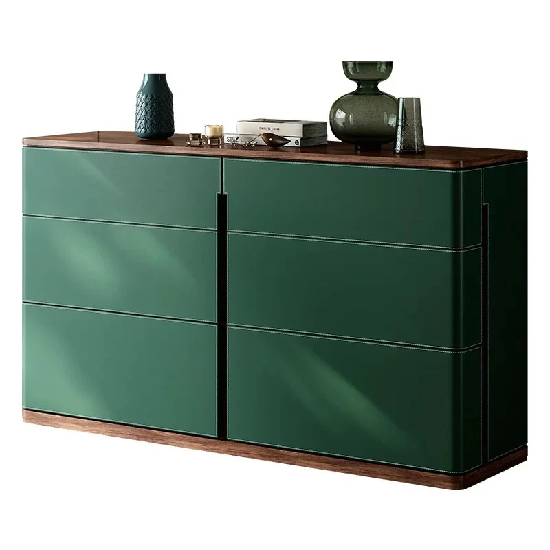 

Light luxury solid wood chest, Italian modern simplicity, dark green chest, home bedroom storage