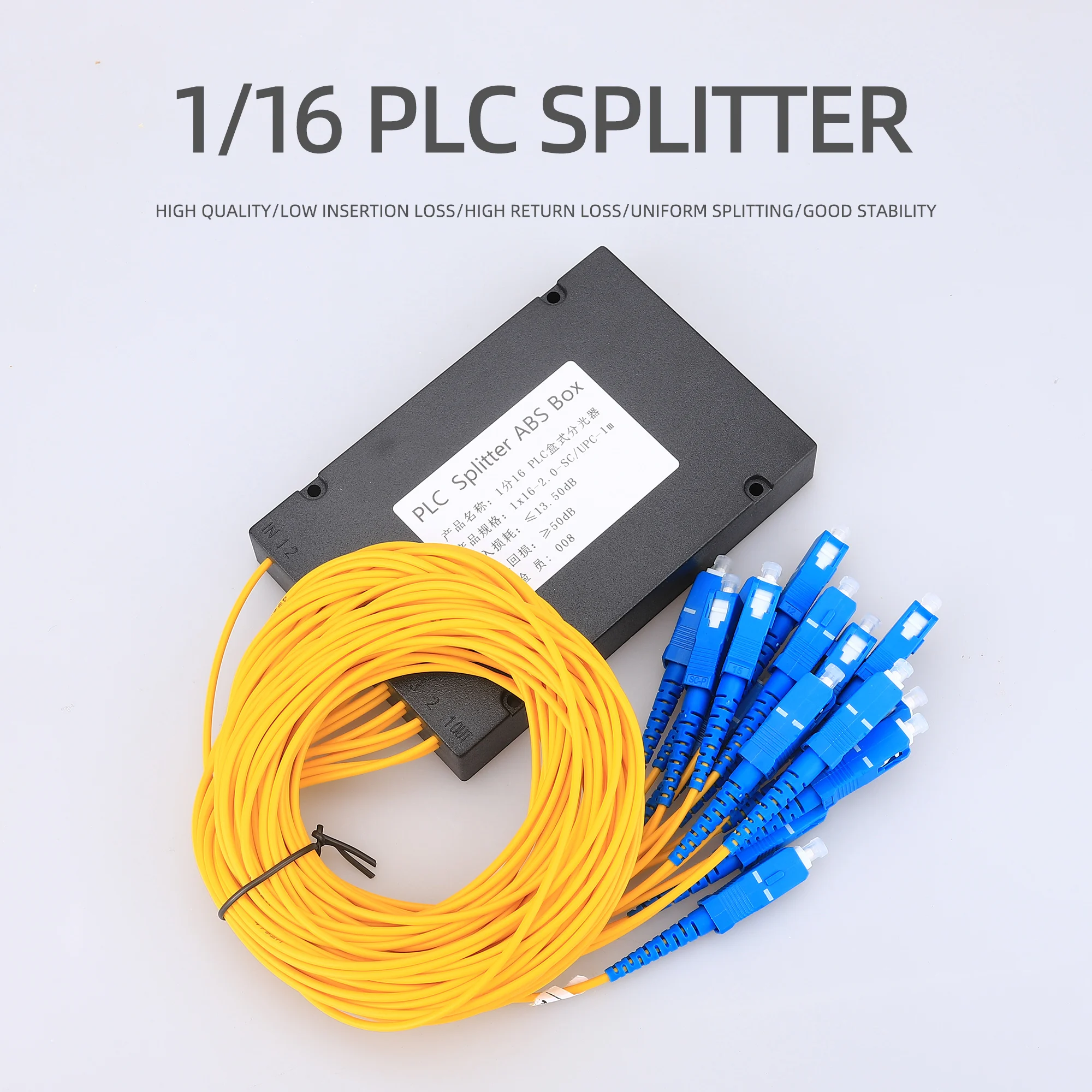 1x16 Telecom PLC Cassette SC Compact Optical Splitter Planar Waveguide Fiber branching device