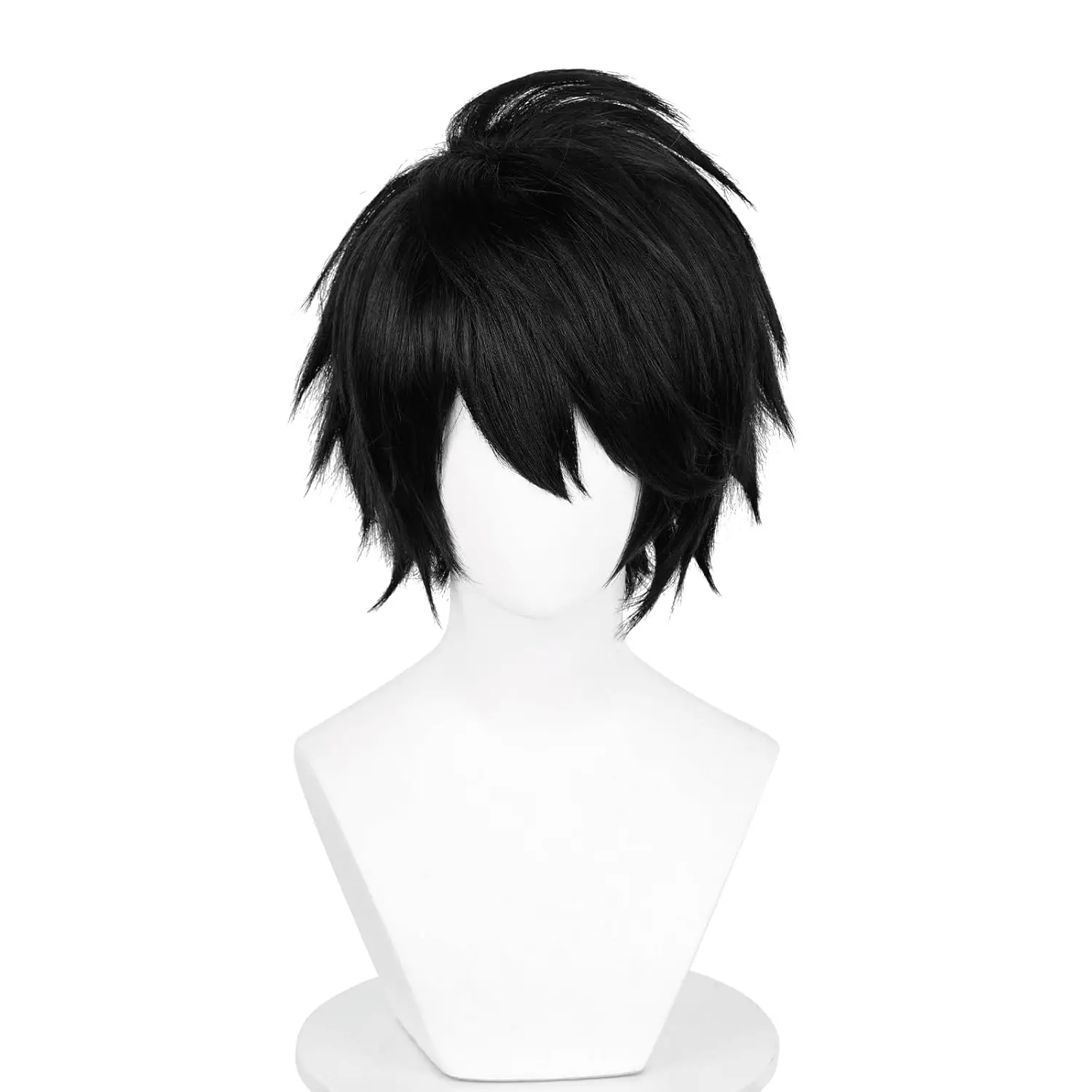 شعر مستعار أسود كوسبلاي إيمو للنساء والرجال، شعر مستعار صناعي قصير شائك، مذكرة الموت L Lawliet لحفلات الهالوين