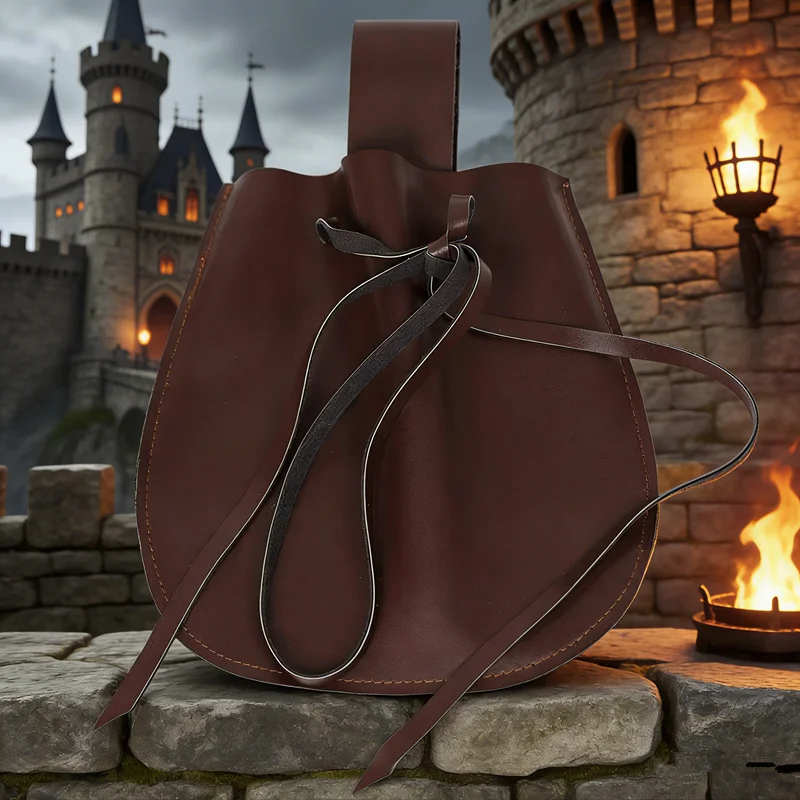 

Medieval Faux Leather Coin Purse Small Waist Belt Pouch Renaissance Retro Vintage Viking Knight Pirate Larp Cosplay Props Wallet