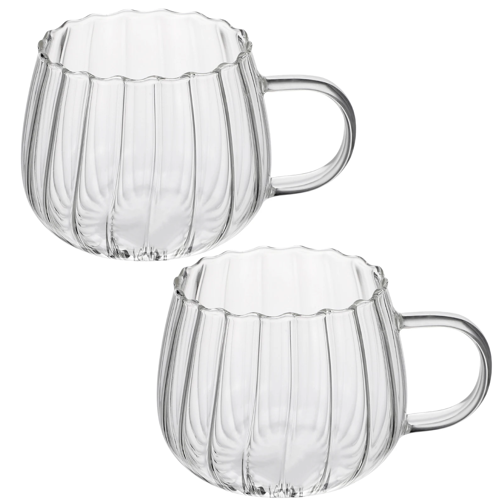 

2Pcs Glass Cup 450Ml Transparent Breakfast Cup for Coffee Tea Milk Juice Whiskey Beer Reusable Drinking Mug Modern Design